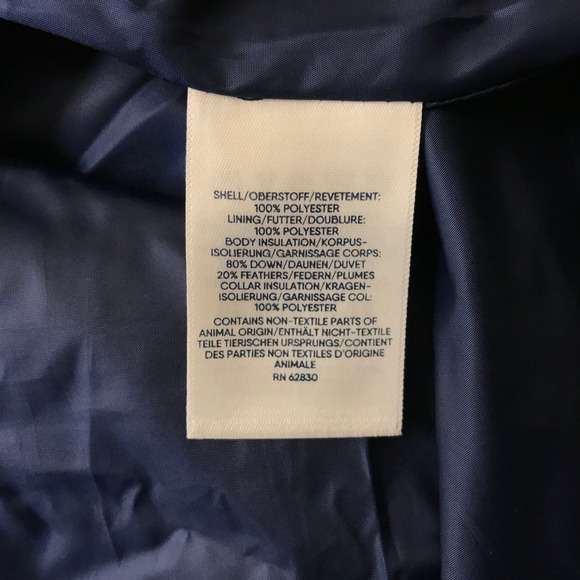 Lands End Womens Navy Quilted Puffer Vest Stand Collar Full Zip XL - Picture 9 of 9